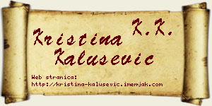 Kristina Kalušević vizit kartica